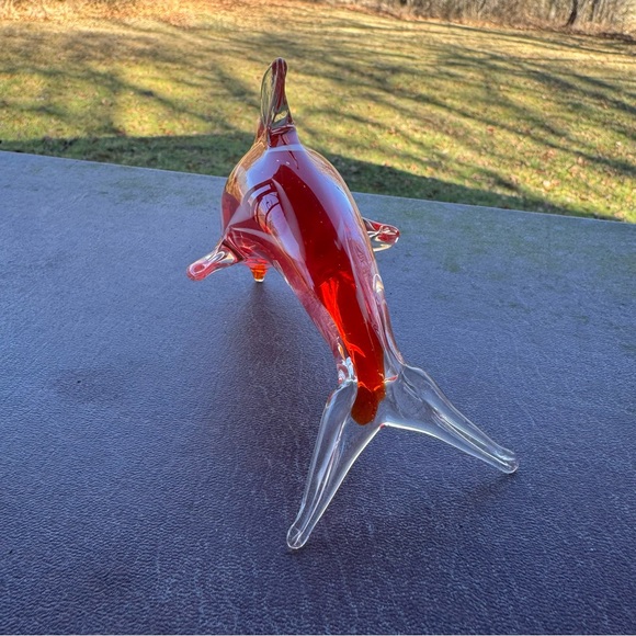VINTAGE GLASS DOLPHIN FIGURINE - Picture 4 of 8